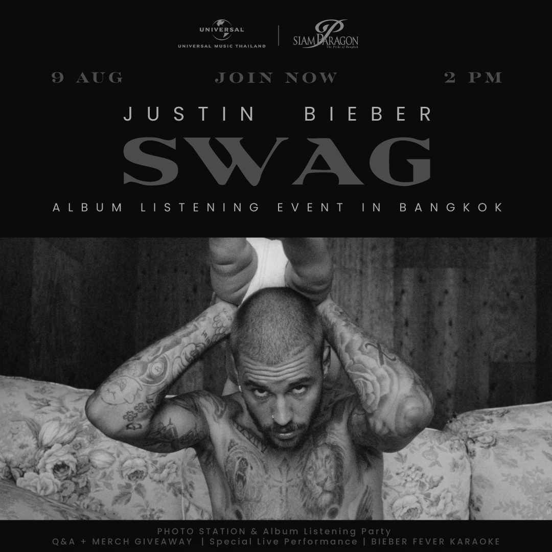 รวมตัว Beliebers ชาวไทยครั้งใหญ่! พร้อมศิลปินรับเชิญ MEYOU ในงาน Justin Bieber ‘SWAG’ Album Listening Event In Bangkok